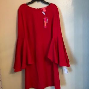 Catherine Malandrino long sleeve red dress